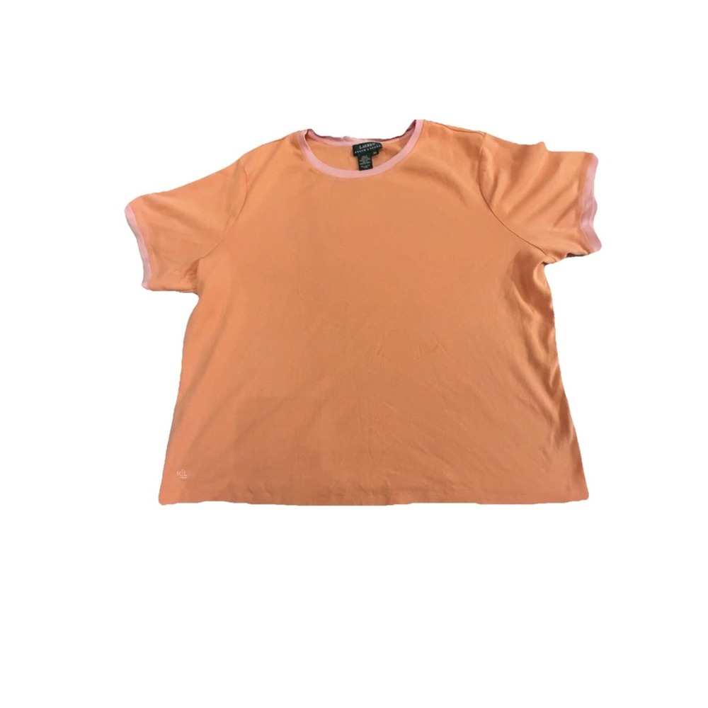 Ralph Lauren Women's -Shirt Orange/Pink 3X 100% Cotton